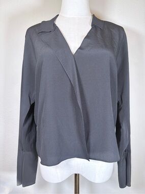 LILYSILK Black Mulberry Silk Blouse Size Medium